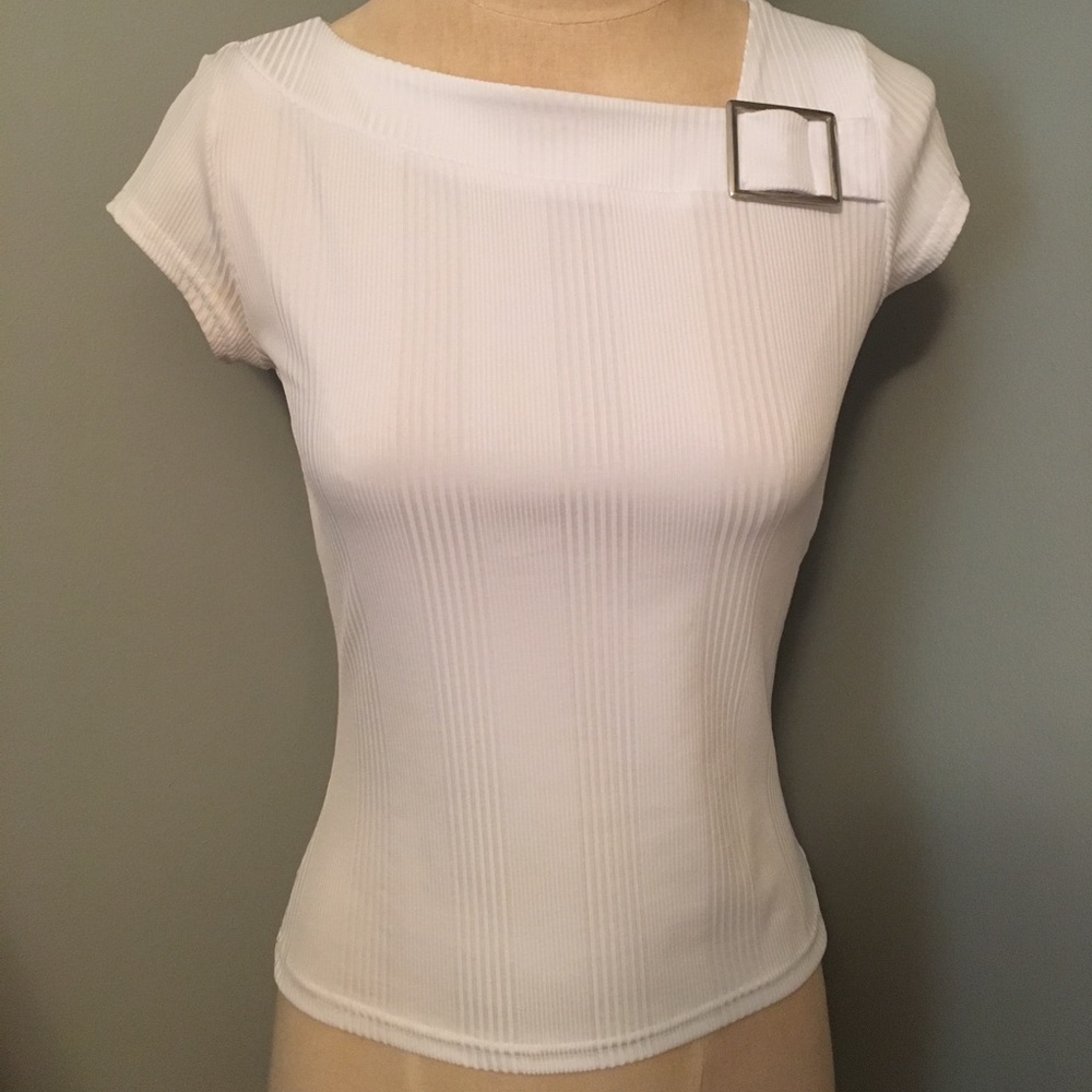 White Asymmetrical Top w/ Hardware